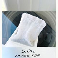 【　3ヵ月保証　】5.0㎏　洗濯機　AQW-GS50G(W)　動作良好　3Dアクティブ洗浄　高濃度クリーン浸透 クリアガラストップ 2019年製　AQUA