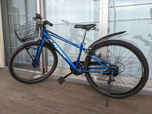 ジュニアサイクル（子供用自転車）26インチ あさひ　ドライドＳ３　DRIDE S3 266HD-L オートライト、外装６段変速、スピードメーター、前カゴ、リング錠、サイドスタンド、泥よけ