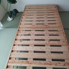 日本職人手作りヒノキ無垢材シングルベッド
