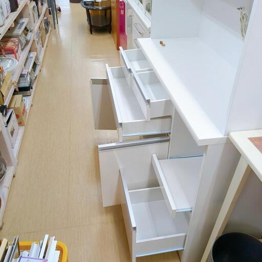 レンジボード☆大きいサイズ、シルバー＆ホワイト、補修箇所多、家具