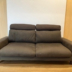 無印　ソファ　ワイドアーム フェザークッション二層式 （2018）　2.5シーター　ブラウン