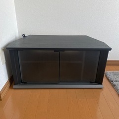 テレビ台　32型用　木製＋ガラス戸　黒系