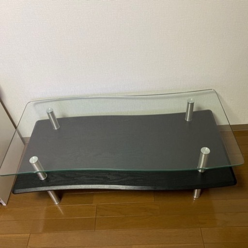 ガラスローテーブル 幅110cm