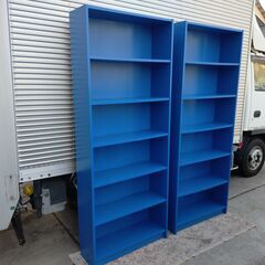 くまねず《姫路》<Blue> 木製の本棚☆6段オープンシェルフ（...