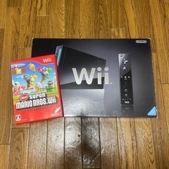 NINTENDO Wii ブラック マリオ付き　コントローラー2個
