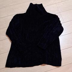 Fサイズ　黒　タートルネック　セーター