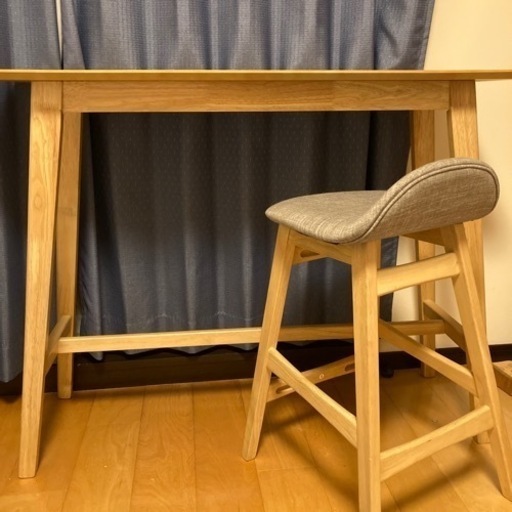 家具 カウンターテーブル椅子二脚セット