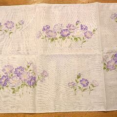 ガーゼタオル　薄紫花柄