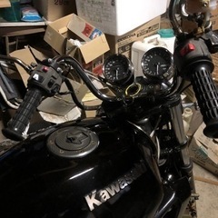 【ネット決済・配送可】実働Kawasakiバリオス装着のハンドルバー
