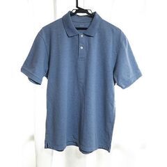 ■青色・ドライカノコ半袖ポロシャツ・XL（UNIQLO）