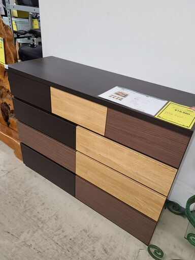 J4747　NITORI　ニトリ　ローチェスト　カレナ 120LC DBR　ダークブラウン　クリーニング済　【リユースのサカイ柏店】　参考価格36,990円