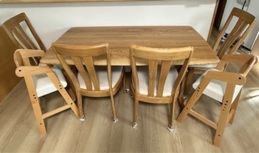 家具 ダイニングテーブル＆チェア(子ども用椅子×2\n付き)