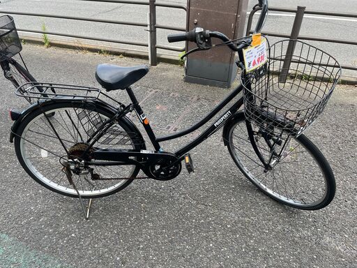 リサイクルショップどりーむ天保山店　No1180　自転車　ママチャリ　26インチ　黒色　ベル付き　LEDライト付き