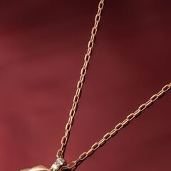 K18YG ダイヤモンド ネックレス (ローズモチーフ) 品番n22-353