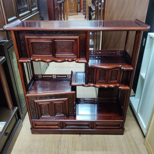 商談中！【愛品倶楽部柏店】 唐木 花梨材 飾り棚