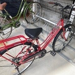 自転車 ママチャリ赤