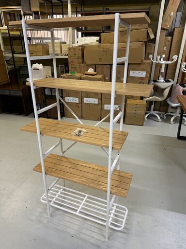 ホワイト 5段シェルフ 合板製 ホワイト 5段シェルフ 合板製 スチール