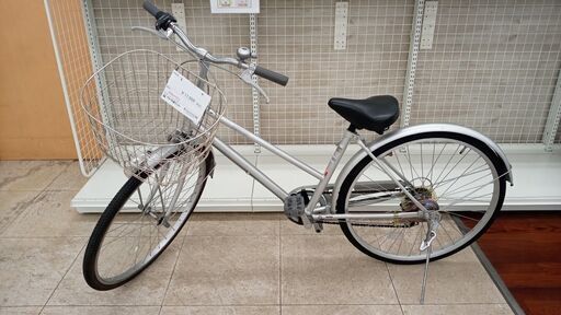 ★ジモティ割あり★  自転車 26インチ シルバー クリーニング済み TJ5954
