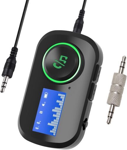 トランスミッター/レシーバー Bluetooth 5.0 急速充電 LCDディスプレイ表示 送信/受信/音声アシスタント/ハンズフリー通話 Siri\u0026Google Assistant対応 一台多役 2台同時接続 低遅延 大サイズ ディスプレイ付 車/テレビ/イヤホン/スマホ/PC/パソコン/スイッチ/オーディオ適用