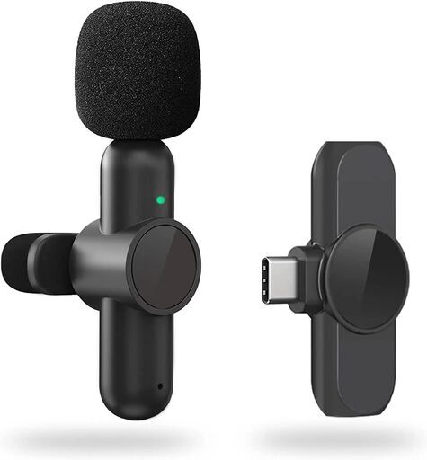 【360°集音ピンマイク 】ピンマイク ワイヤレス iphone 15/iphone 15 Plus/iphone 15 Pro/iphone 15 Pro Max 対応 Android用 Type-C 瞬時接続 ノイズ軽減 プラグ＆プレイ APP不要 Bluetooth不要 7時間連続使用 超ミニ クリップ式 撮影用 Vlog撮影/動画配信/生放送等に対応