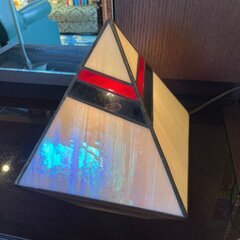 アンティーク/ステンドグラス/テーブルランプ/照明/ピラミッド型...