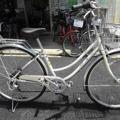 中古自転車3057 前後タイヤ新品！ 27インチ 6段ギヤ LEDオート