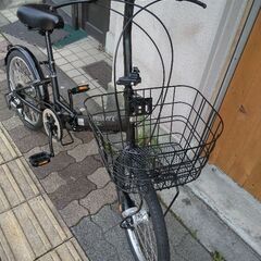 美品☆LANDSCAPE[ランドスケープ]20吋 折り畳み自転車 外装6段/LEDオート/ブラック