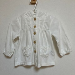 西松屋 カーディガン フード付き 80サイズ 子供用 長袖 白