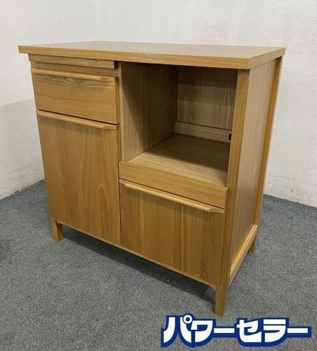 ウニコ/Unico クラルス キッチンカウンター オープン  ナチュラル 北欧スタイル レンジボード 食器棚 中古家具 店頭引取歓迎 R8333