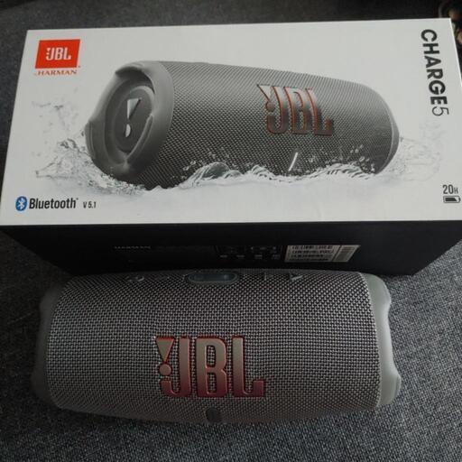 JBL CHARGE5 グレー 使用頻度少ない美品 ワイヤレススピーカー Bluetoothスピーカー