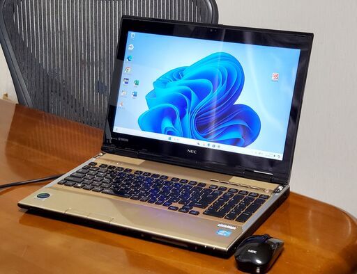 NEC 15インチ フルHDヤマハサウンド【win10+win11 起動8秒 CPUスコア5690】i7 新品SSD256GB/ office JW-CAD 純正マウス付き