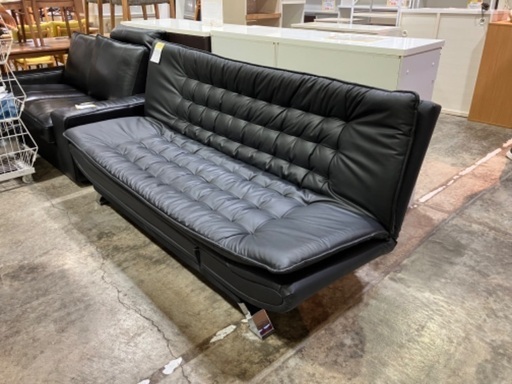 【美品】ニトリ ソファベッド ブラック シェーズロング ベッド