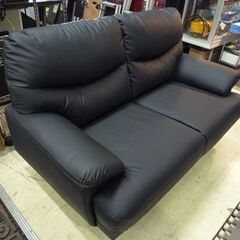 ☆美品☆ニトリ Nシールド 合成皮革製 ブラック 2Pソファ 二人掛けソファ [幅170cm]ソファ 2人用ソファ 合成皮革ソファ 2人掛け 二人