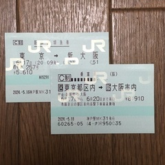 新幹線指定席6/17  乗車変更可