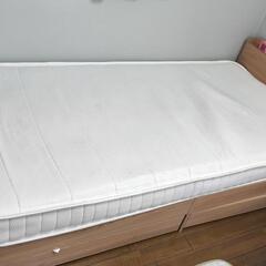ベッド シングルベッド　収納付き　マットレス付き