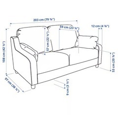 IKEAソファー 3人掛け　VINLIDEN ヴィンリデン (ハーケボ ダークグレー) 