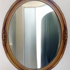 大きめ 壁掛け鏡 ウォールミラー アンティーク風