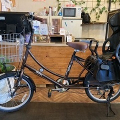 【前後タイヤ・チューブ新品！】 LEDオートライト　6段変速　20インチ子供乗せ自転車　ブラウン