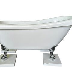 猫足バスタブ 置き型 置き型 お風呂 浴槽 猫脚 浴室 ヨーロピアン アンティーク 洋風 おしゃれ かわいい 白 ホワイト リフォーム DIY FRP製 幅150cm 