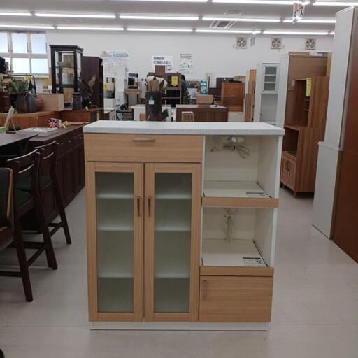 ★ジモティ割あり★キッチンカウンター WH/NA 　現状販売 (H)114× (W)100 × (D)45【joh 1300】