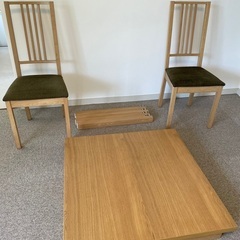 【値下げ】IKEA 伸長式ダイニングテーブル➕椅子2脚