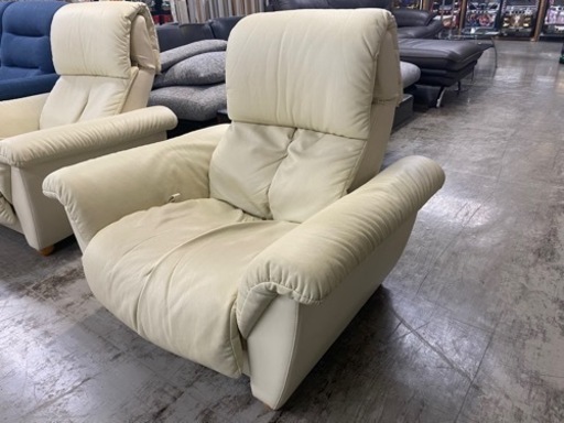 愛品館 江戸川店 】手動リクライニング1P本革ソファ MARUICHI