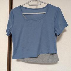 ブルー×グレーTシャツ