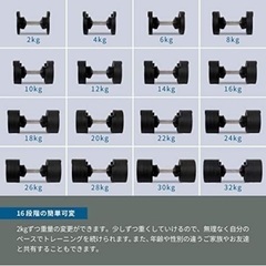 フレックスベル 正規品 可変式ダンベル 32kg / 2kg刻み　2個セット