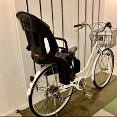 27インチ子供乗せ付　LEDオートライト 6段変速  ホワイト