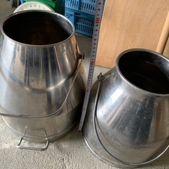 本日まで！ステンレス 牛乳缶 ミルク缶 大中セット 2個 ミルクポット