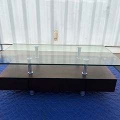 ガラステーブル 約120×奥行65×高さ43cm
