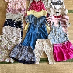 【100】夏物　女の子　半袖　ワンピース　浴衣　ズボン