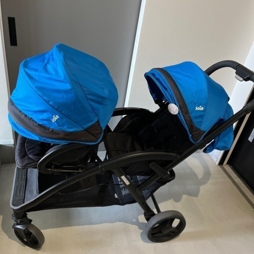 2人乗りベビーカー joie ブルー レインカバー ネット限定1100円OFF