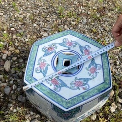 ガーデンチェア　ガーデニング　陶磁器　陶器製　スツール　六角形　花台 ガーデンチェア ガーデニング 陶磁器 陶器製 スツール 六角形 花台